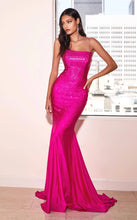 Load image into Gallery viewer, CD0179 Ladivine Rhinestone fitted gown
