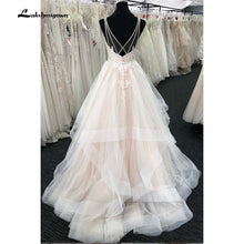 Load image into Gallery viewer, Natural waist A-line layered organza ball gown

