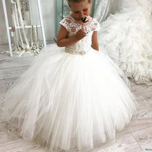 Load image into Gallery viewer, Princess Lace Bodice Organza Ball Gown Flower Girl Dress
