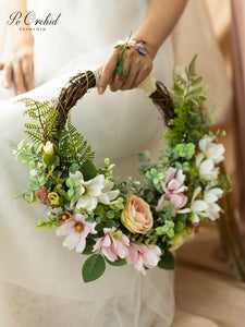 Beautiful Artificial Spring Flower Natural Garland Wreath Wedding Bouquet
