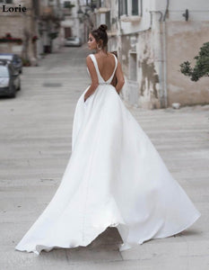 Satin Backless Modern Chic Wedding Gown