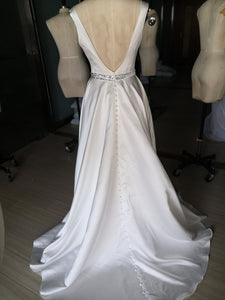Satin Backless Modern Chic Wedding Gown